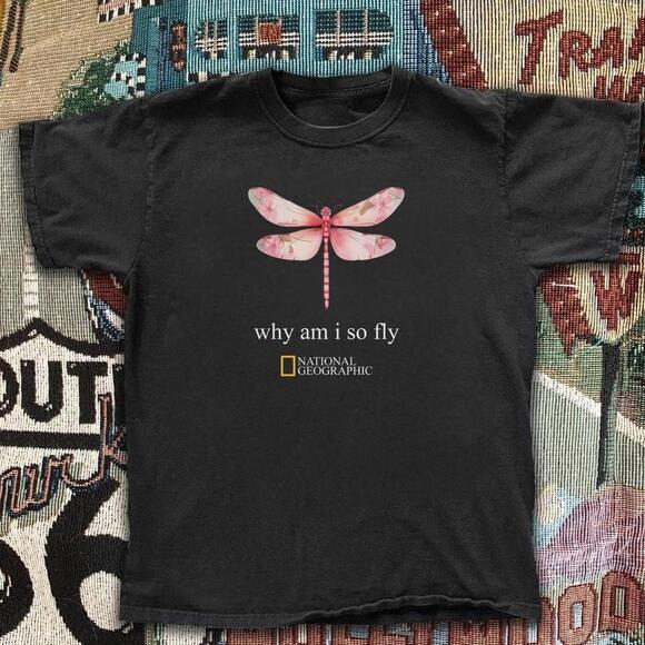Tops - National Geographic Black Dragonfly T-Shirt 3